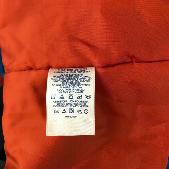 Lands End Boy's XL Jacket Blue Orange Full Zip Hooded Thumbhole Winter Ski CS27 - Picture 3 of 4